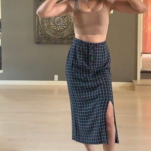 Vintage Midi Skirt with Slit